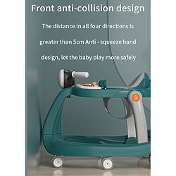 Babyhug 4 in 1 Discover & Play Musical Baby Walker with Adjustable Speed & Fancy Multi Gear Toys- Green