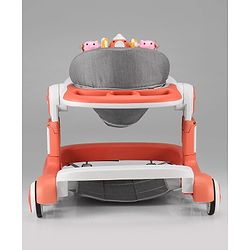 Babyhug Multifunction Foldable Activity Push Walker with  Musical Play Tray & Lights - Red
