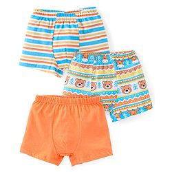 Babyhug 100% Cotton Bear Printed Trunk Pack of 3 - Multicolour