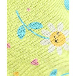 Babyhug 100% Cotton Knit Floral Print Mittens & Booties - Green