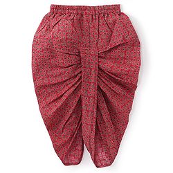 Babyhug Cotton Woven Full Sleeves  Printed Kurta & Dhoti Set - Red