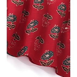 Babyhug Cotton Woven Full Sleeves  Printed Kurta & Dhoti Set - Red