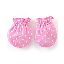 Babyhug 100% Cotton Knit Mittens and Booties Polka Dot Print - Pink