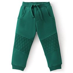 Babyhug Cotton Knit Full Sleeves Hooded T-Shirt & Lounge Pant Set with Tiger Print - Green