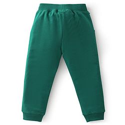 Babyhug Cotton Knit Full Sleeves Hooded T-Shirt & Lounge Pant Set with Tiger Print - Green