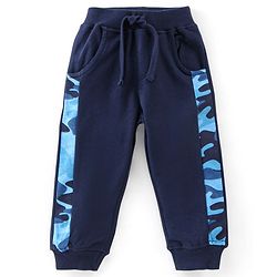 Babyhug 100% Cotton Knit Full Sleeves T-Shirt and Lounge Pant Camouflage Print - Blue
