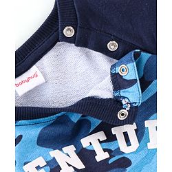 Babyhug 100% Cotton Knit Full Sleeves T-Shirt and Lounge Pant Camouflage Print - Blue