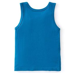 Babyhug 100% Cotton Sando With Leopard Print & Striped Pack Of 3 - Blue & Yellow