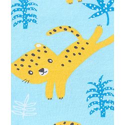 Babyhug 100% Cotton Sando With Leopard Print & Striped Pack Of 3 - Blue & Yellow