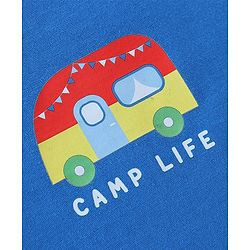 Babyhug 100% Cotton Knit Sleeveless Sando Stripes & Car Print Pack of 3 - Red & Blue