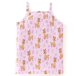 Babyhug 100% Cotton Slips With Deer Print Pack Of 3 - Pink & Navy Blue