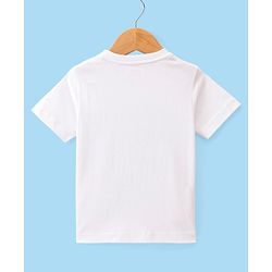 Babyhug Woven Full Sleeves Cordurory Blazer With Text Print T-Shirt - White & Maroon