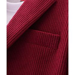 Babyhug Woven Full Sleeves Cordurory Blazer With Text Print T-Shirt - White & Maroon