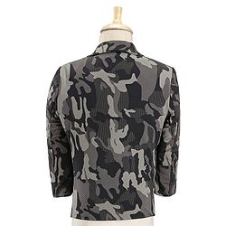 Babyhug Woven Full Sleeves Camouflage Blazer with Text Printed Inner Tee - Black