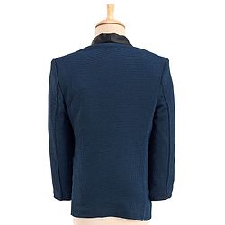 Babyhug Woven Full Sleeves Stretch Fit Party Suit With Bow - Navy Blue