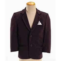 Babyhug Woven Full Sleeves Three Pieces Solid Colour Party Suit With Bow - Pink & Maroon