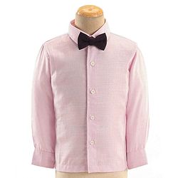 Babyhug Woven Full Sleeves Three Pieces Solid Colour Party Suit With Bow - Pink & Maroon