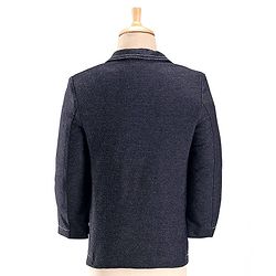 Babyhug Full Sleeves Denim Blazer with Text Printed T-Shirt & Stretch Fit Trouser Set - Blue & White