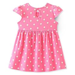 Babyhug 100% Cotton Knit Cap Sleeves Frock Floral & Bunny Print Pack of 2 - Yellow & Pink