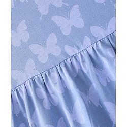 Babyhug 100% Cotton Knit Half Sleeves Frock With Butterfly Print Pack Of 2 - Pink & Blue