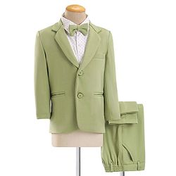 Babyhug Woven Full Sleeves Stretch Fit Party Suit With Bow - Green & White