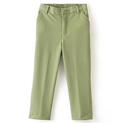 Babyhug Woven Full Sleeves Stretch Fit Party Suit With Bow - Green & White