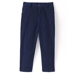 Babyhug Woven Full Sleeves Three Piece Solid Colour Party Suit with Bow - Navy Blue & Light Blue