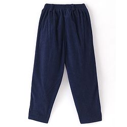 Babyhug Woven Full Sleeves Three Piece Solid Colour Party Suit with Bow - Navy Blue & Light Blue