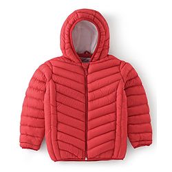 Babyhug Full Sleeves Solid Colour Padded Hooded Jacket - Red
