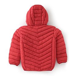 Babyhug Full Sleeves Solid Colour Padded Hooded Jacket - Red