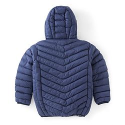 Babyhug Full Sleeves Quilted Jacket Solid Color - Navy Blue