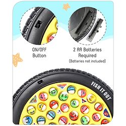 Babyhug Tyre Musical Fish Catching Game With Rotating Board 45 Fishes- Multicolour