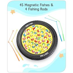 Babyhug Tyre Musical Fish Catching Game With Rotating Board 45 Fishes- Multicolour