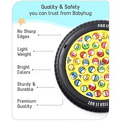 Babyhug Tyre Musical Fish Catching Game With Rotating Board 45 Fishes- Multicolour