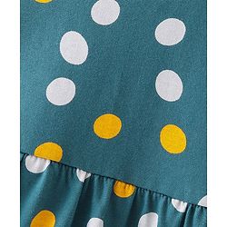 Babyhug 100% Cotton Knit Full Sleeves Frock with Polka Dot Print - Multicolor