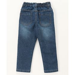 Babyhug Denim Washed Full Length Jeans with Stretch -Blue