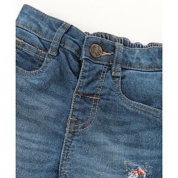 Babyhug Denim Washed Full Length Jeans with Stretch -Blue