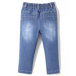 Babyhug Denim Washed Full Length Jeans with Stretch -Blue
