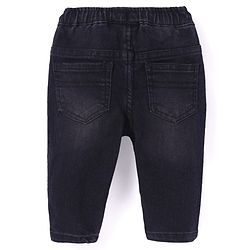 Babyhug Full Length Solid Colour Stretchable Denim Jogger - Black
