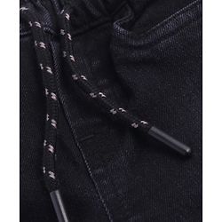 Babyhug Full Length Solid Colour Stretchable Denim Jogger - Black