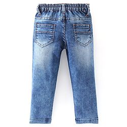 Babyoye Full Length Solid Color Stretchable Denim Jeans   Fly With Zipper -  Blue