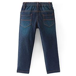 Babyhug Full Length Solid Color Stretchable Denim Jeans Tint Green (Mock Fly Without Zipper)