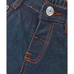 Babyhug Full Length Solid Color Stretchable Denim Jeans Tint Green (Mock Fly Without Zipper)