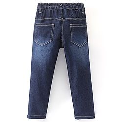 Babyhug Full Length Solid Color Stretchable Denim Jeans - Blue