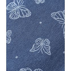 Babyhug Denim Full Length Stretchable Washed Jeans With Butterfly Print - Blue