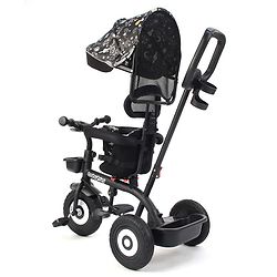 Babyhug Tricycle with Air Wheel Canopy & Parental Handle - Black