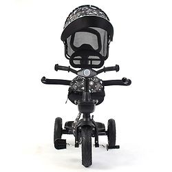 Babyhug Tricycle with Air Wheel Canopy & Parental Handle - Black