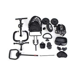 Babyhug Tricycle with Air Wheel Canopy & Parental Handle - Black