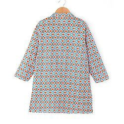 Babyhug 100% Cambric Full Sleeve Printed Kurta With Solid Dhoti Set - Blue