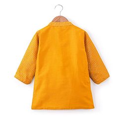 Babyhug Full Sleeves Sequenced Embroidered Kurta & Pyjama Set- Mustard